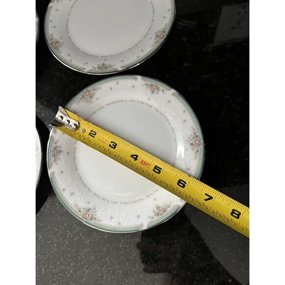 Noritake Greenbrier 4101 Bread Dessert Plates Platinum Rim 6.25" Set of 4 - Picture 5 of 8